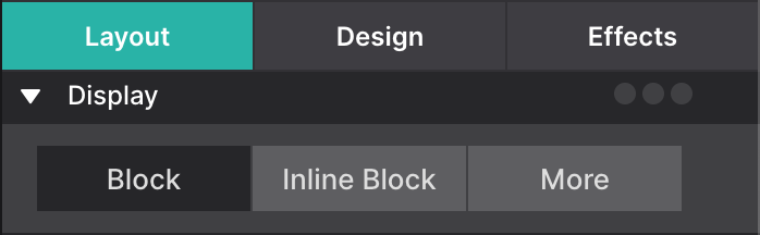 Display Control set to Block
