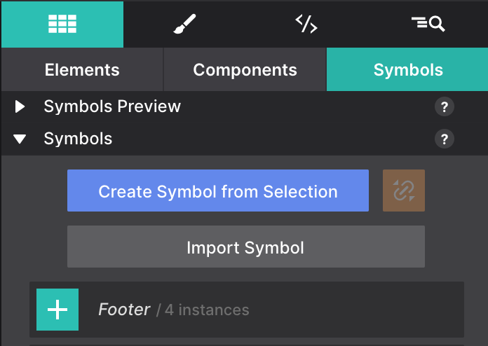 Create Symbol from Selection Button