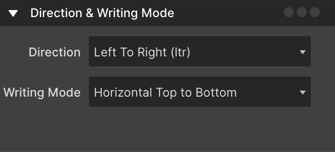 Direction and Writing Mode Controls