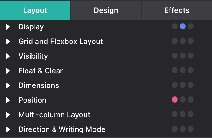 Layout Controls with Toggles Collapsed