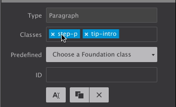 Adding and deselecting classes.