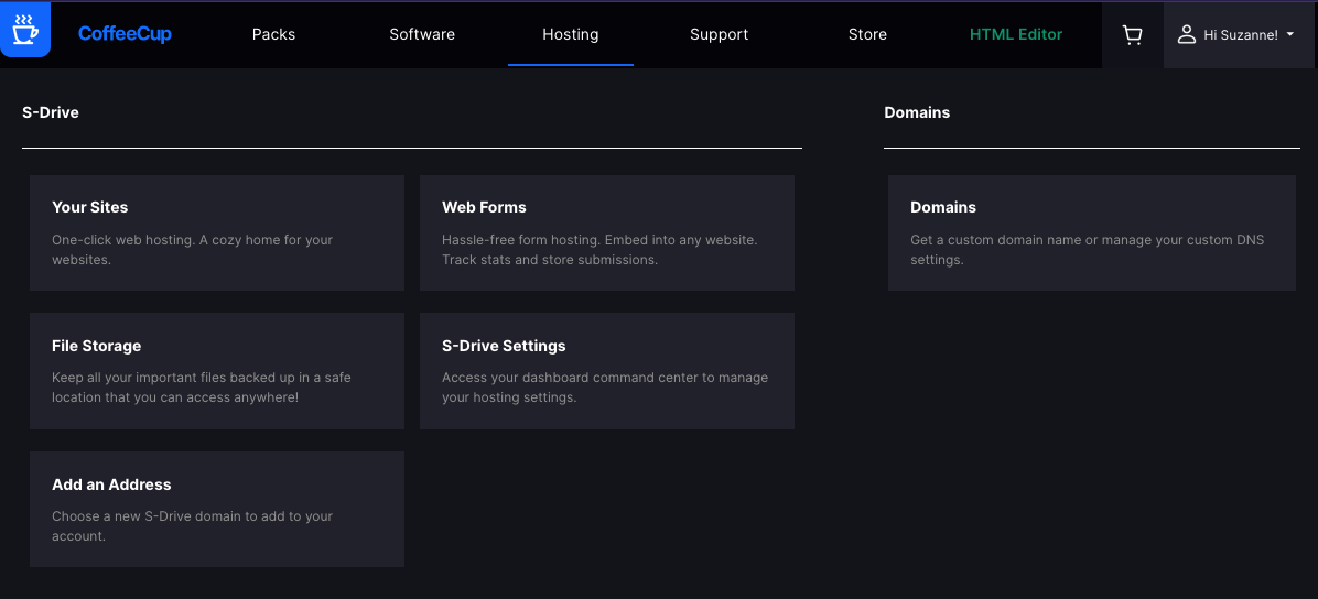 S-Drive Menu