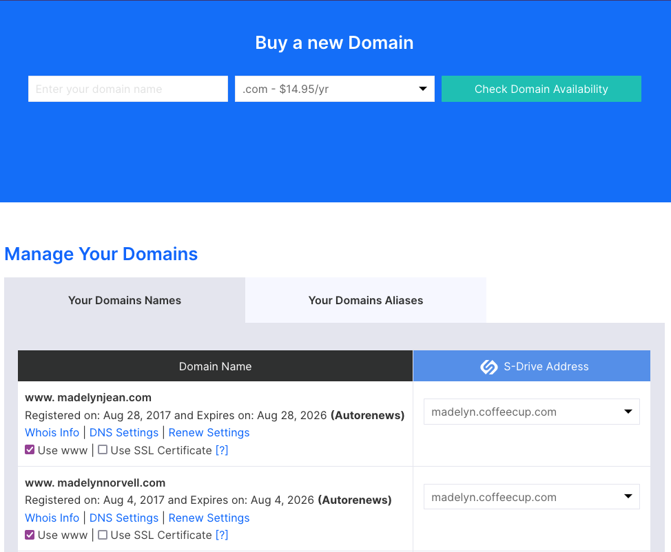 S-Drive Custom Domain