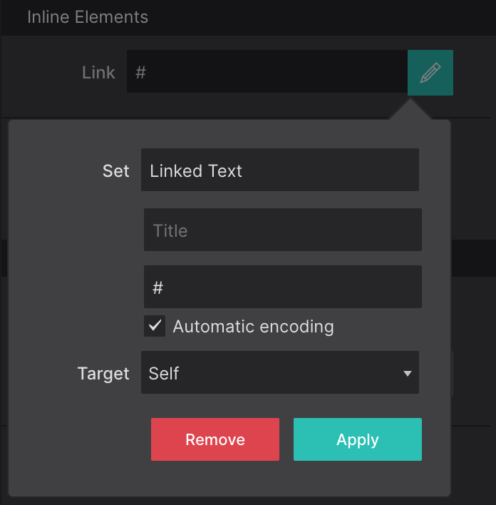 Edit or Create a Link inside a Text