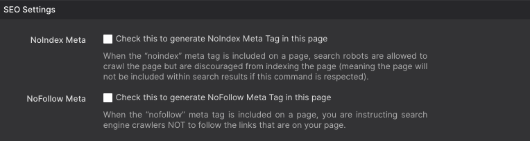 SEO Settings