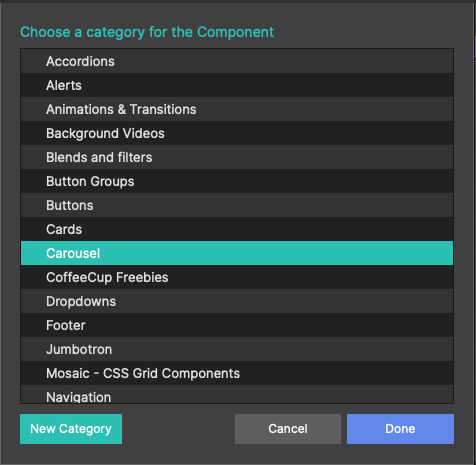 Component Categories